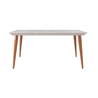 62.99" Utopia Modern Beveled Rectangular Dining Table with Glass Top - Manhattan Comfort