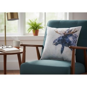 Whispers of the Wild Pillow 18x18 inch Moose Outdoor by Manual Woodworkers and Weavers - 1 of 3