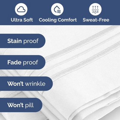 King White Extra Deep Pocket Microfiber Sheet Set