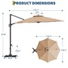 10FT Outdoor Cantilever Umbrella Patio Umbrella with Base - 3 of 4
