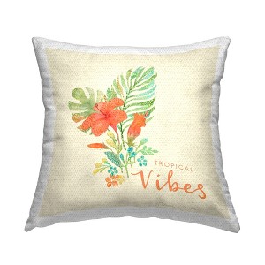 Stupell Industries Tropical Vibes Flower Outdoor Decorative Throw Pillow, 18 x 18 - 1 of 3