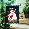 Evergreen Holly Snowman Burlap Garden Flag 12 x 18 Inches Indoor Outdoor Decor - 3 of 4