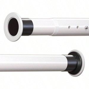Room Divider Tension Curtain Rod Long 102.4 - 122.1 Inches White No Drilling Adjustable for Bathroom Shower Indoor Decor - 1 of 4