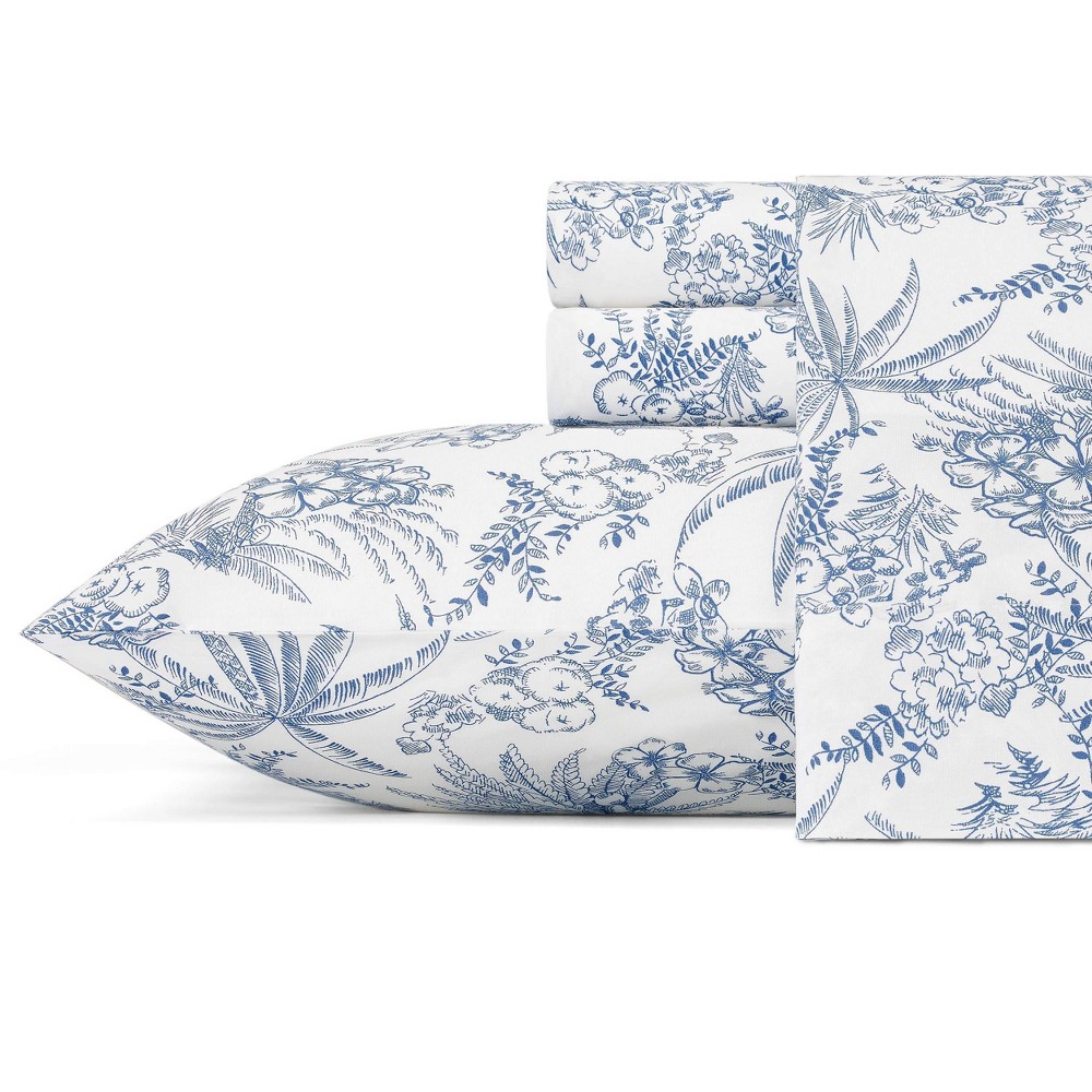 Photos - Bed Linen Tommy Bahama King Printed Pattern Sheet Set Blue Floral  