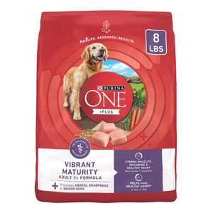 Purina ONE SmartBlend Vibrant Maturity Natural Chicken Flavor Dry Dog Food for 7+ Senior Dogs - 1 of 4