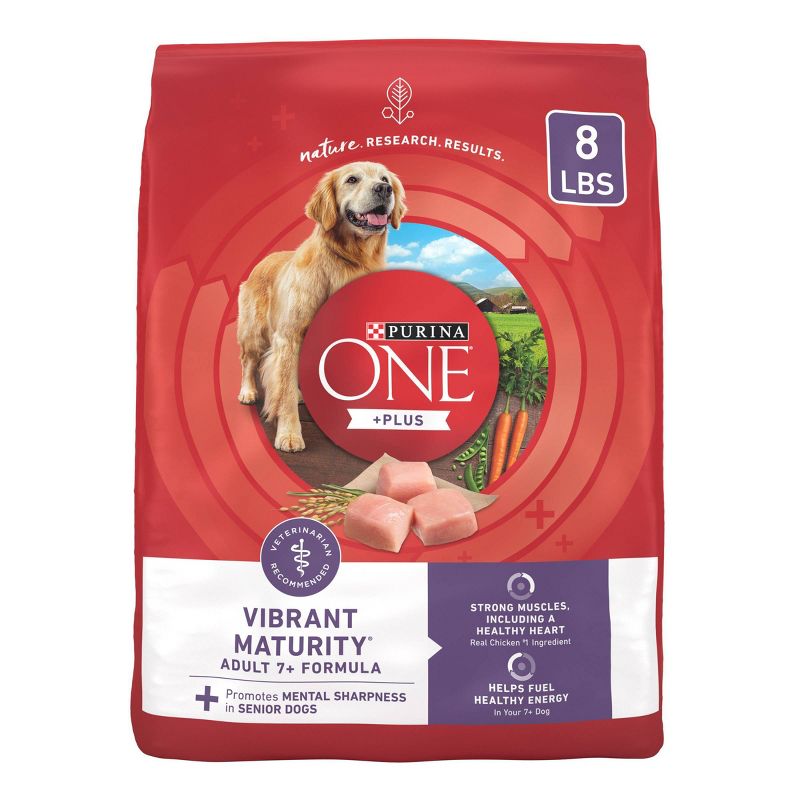 Purina ONE SmartBlend Vibrant Maturity 7+ Senior Chicken Flavor Adult Dry Dog Food, 1 of 9
