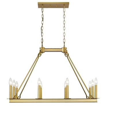 Olde Brass 10-Light Rectangular Candle Chandelier