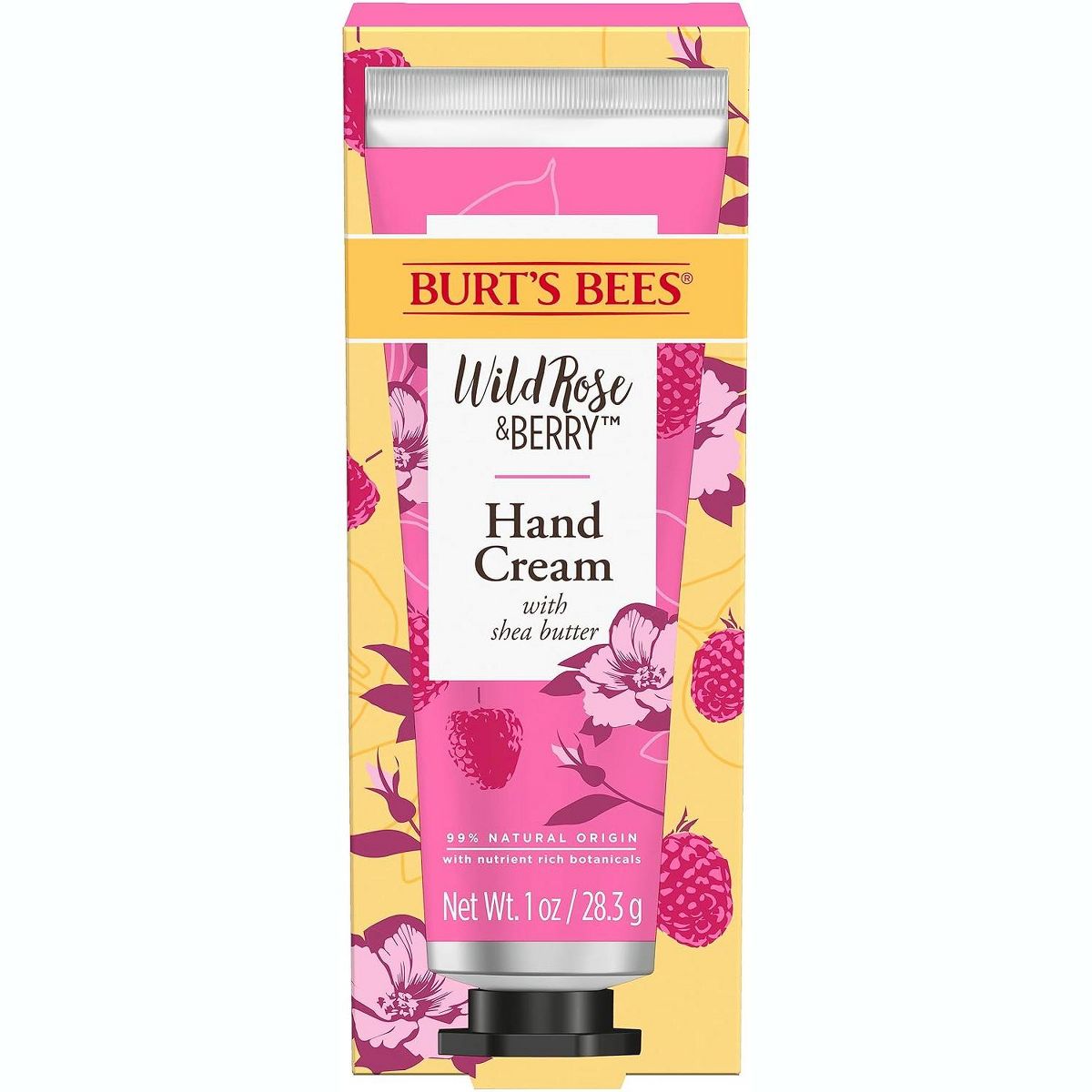 Burts Bees Wild Rose and Berry Hand Cream with Shea Butter for Dry Hands, 1 oz - thumbnail 2