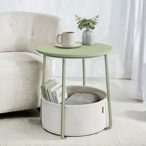 Small Side Table With Storage Round End Tables Living Room Side Tables For Small Spaces Bedroom Laurel Green And Cream White Target
