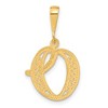 Black Bow Jewelry 14k Yellow Gold, Maci Collection, LG Filigree Script Initial O Pendant - 3 of 4