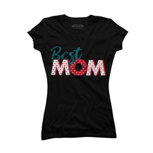 Junior's Design By Humans Best Mom Heart Pattern By Semir T-Shirt - 1 of 2