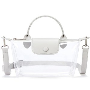 Generic Clear Bag for Stadium Approved Small Crossbody Purse Handbags for Concerts Sports Events Light Grey - 1 of 4