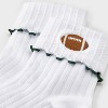 Women's Game Day Embroidered Football Pointelle Bobby Socks with Lettuce Edge Cuff - Wild Fable™ - 3 of 3