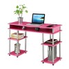 HomeStock HomeStock No Tools Student Desk with Charging Station and Shelves, Pink - 3 of 4