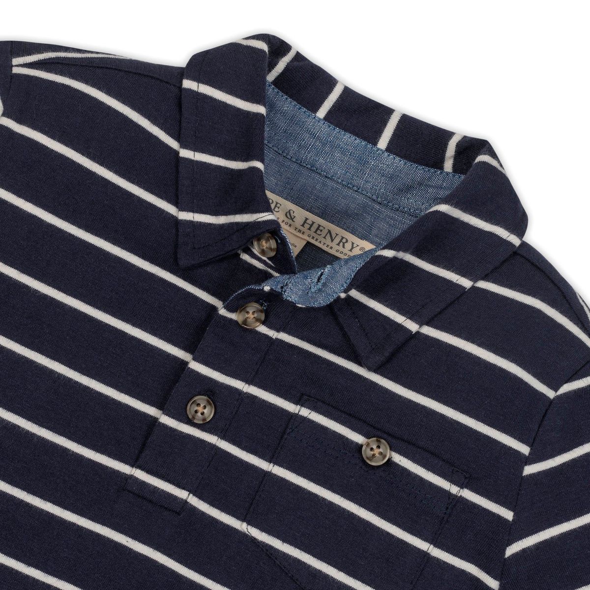 Boys' Organic Short Sleeve Jersey Polo, Kids - thumbnail 2