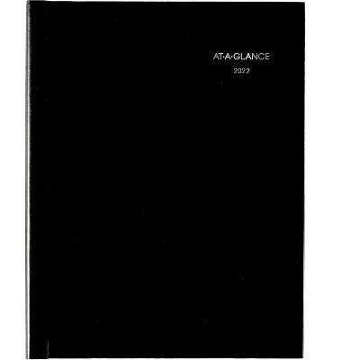 AT-A-GLANCE 2022 8" x 11" Appointment Book DayMinder Black G520H-00-22