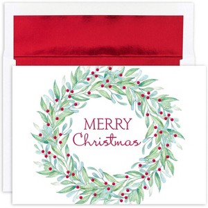 Simple Wreath Masterpiece Studios Boxed Holiday Cards 16 count pack - 1 of 2