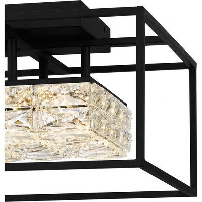 Dazzle Contemporary Matte Black LED Semi-Flush Mount Light
