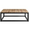 Attune Large Coffee Table Brown - Modway: Solid Pine Top, Iron Frame, Modern Farmhouse Style - 2 of 4