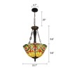 YIYIBYUS 3-Light Elegant Ceiling Pendant Light with Stained Glass Shade - 3 of 4