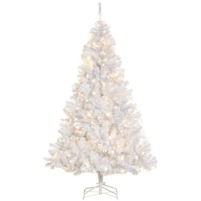 TopComfy Christmas Tree Stand 6FT Douglas Fir Tree with Realistic Branches for Holiday Decor, White, 40.3"*40.3"*70.8"