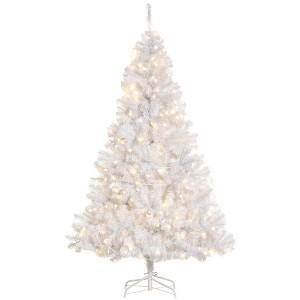 TopComfy Christmas Tree Stand 6FT Douglas Fir Tree with Realistic Branches for Holiday Decor, White, 40.3"*40.3"*70.8" - 1 of 4