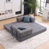 Okak Modern Floor Convertible Folding Loveseat Sleeper Sofa with Pillows,Deep Seat Futon Couch for Living Room,Apartment,Guestroom - 4 of 4