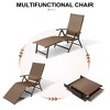 Crestlive Products 3 pc Outdoor Aluminum Adjustable Folding Chaise Lounge Chairs and Foldable Side Table Set - 4 of 4
