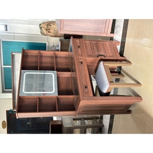 Makeup Vanity with Mirror, 42" Glass Countertop Vanity, Equipped with a Charging Station, Suitable for Bedroom or Dressing Room - 1 of 4