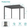 Sonkuki Louvered Pergola Aluminum Pergola Modern Outdoor Pergola with Adjustable Roof - 3 of 4