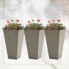 Naysaye 3PCS Outdoor Planters, 28" Tall Large Taper Planters with Drainage Holes and Plug, Flower Pots for Patio, Gray, 15.75"*15.75"*28" - 4 of 4