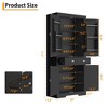 72in Tall Kitchen Pantry Cabinet, Farmhouse Large Cupboard Storage Cabinet with Adjustable Shelves 6 Door Racks for Living Dining Room Laundry - 3 of 4