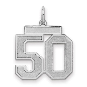 Black Bow Jewelry Sterling Silver, Jersey Collection, Medium Number 50 Pendant - 1 of 3