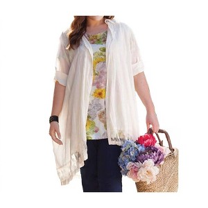Women's 3/4 Sleeve Duster - Plus Size - On The Plus Side - 1 of 2