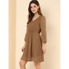 Allegra K Women's Swiss Dots Elastic Waist 3/4 Sleeve A-line Solid Flowy Chiffon Dress - 4 of 4