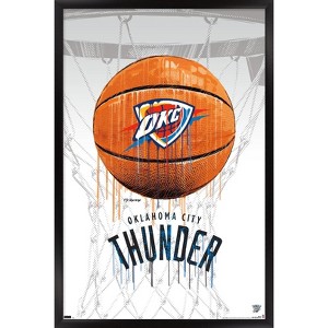 Trends International NBA Oklahoma City Thunder - Drip Basketball 21 Framed Wall Poster Prints - 1 of 4