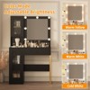 Makeup Vanity Desk with Mirror and Lights, Vanity Table with Charging Station, 2 Acrylic-Door Cabinets, Wood Dressing Table for Bedroom - 3 of 4