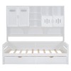 Twin Size Wooden Daybed with 2 Drawers, All-in-One Cabinet and Shelf - 4 of 4