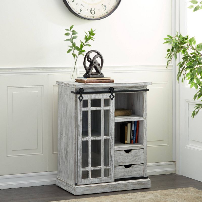 Farmhouse Metal and Wood Cabinet White - Olivia &#38; May, 3 of 10