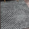 Modern Symmetric Fine Line Printed Area Rug Ultra Thin Low Pile Machine Washable Stain Slip Resistant Non Shedding Pet Friendly Floor Carpet - 3 of 4