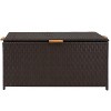 Sunnydaze 75 Gallon Indoor/Outdoor Acacia Wood and Resin Wicker Storage Deck Box with Hinged Lid - 3 of 4