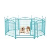 SEVOBAL Pet Crates and Houses 8 Panel Metal Dog Playpen with Doors for Indoor Outdoor Yard Living Room, Blue, 48.4"*48.4"*24.2" - 2 of 4