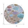 Khaki Blue And Purple Geometric Washable Indoor Outdoor Area Rug - 3 of 4