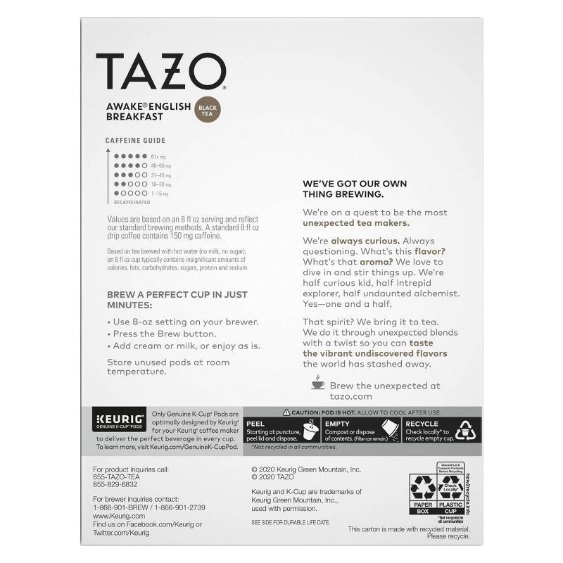 TAZO Awake Black Tea Caffeinated Keurig K-Cup Pods - 22ct, 3 of 8