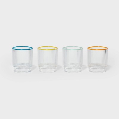 14oz 4pk Lowball Cocktail Glasses - Sun Squad™