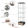 INFURNIC Decorative Bookshelf Modern Glass Display Cabinet 1-Door Storage Case with Drawer and 4 Shelves, Black, 16.7"*14.4"*65.8" - 3 of 4
