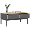 vidaXL Coffee Table FLORO Gray 39"x21.9"x17.7" Solid Pine Wood - 4 of 4