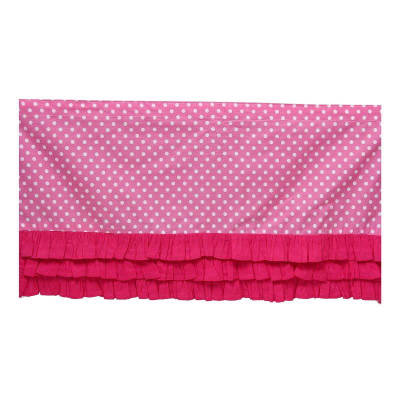 Bacati - MixNMatch Pink Frills on Bottom Crib/Toddler ruffles/skirt, 1 of 5