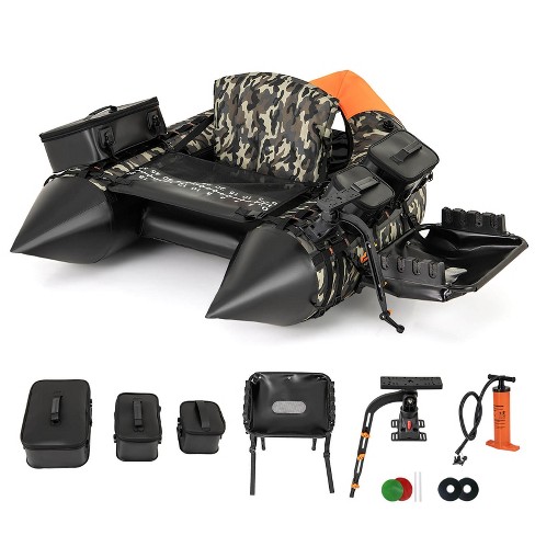 Costway Inflatable Fishing Float Tube Portable Fishing Boat With 3 ...
