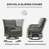 3 Piece Outdoor Bistro Set, Wicker Small Patio Furniture Set with Swivel Glider Chairs for Balcony, Porch - 4 of 4